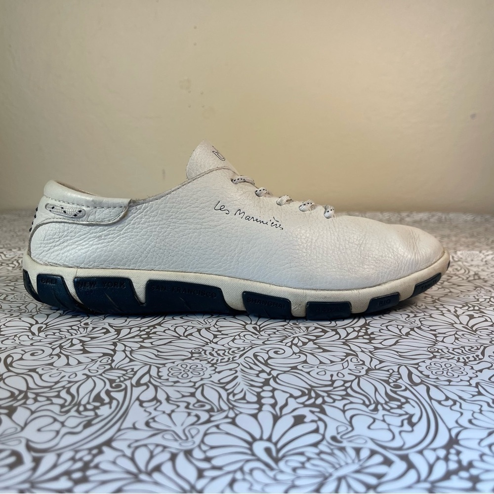 TBS Jazaru Les Marinières Off White Leather Sailing Sneakers Lace Up Comfort Sho